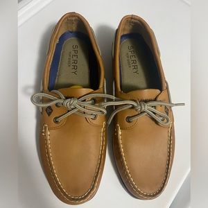 NWOT Sperry Top Sider brown leather boat shoe Mens Size 10